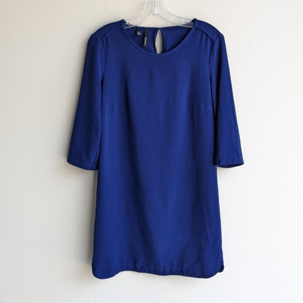 Mango royal blue 3/4 sleeve shift dress